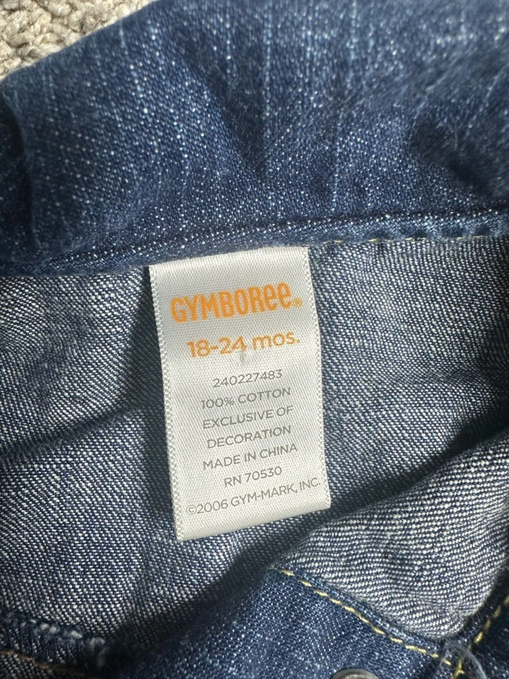 Gymboree Vintage 2006 Denim Button-Front Dress 18-24 mo Jean Yellow bows western